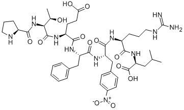 H-PRO-THR-GLU-PHE-P-NITRO-PHE-ARG-LEU-OH Struktur