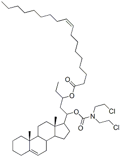 N-(3-(oleoyloxy)androst-5-en-17-yl(pentyloxycarbonyl))-N-N-bis(2-chloroethyl)amine Struktur