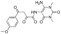 Benzenebutanamide,  N-(6-amino-1,2,3,4-tetrahydro-1,3-dimethyl-2,4-dioxo-5-pyrimidinyl)-4-methoxy--alpha-,-gamma--dioxo- Struktur