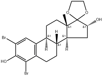 2,4-Dibromo-17,17-ethylenedioxy-1,3,5(10)-estratriene-3,16a-diol Struktur