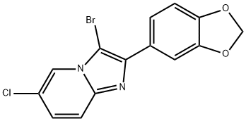 2-BENZO[1,3]DIOXOL-5-YL-3-BROMO-6-CHLORO-IMIDAZO[1,2-A]PYRIDINE Struktur