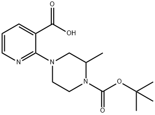 4-(3-CARBOXY-PYRIDIN-2-YL)-2-METHYL-PIPERAZINE-1-CARBOXYLIC ACID TERT-BUTYL ESTER Struktur