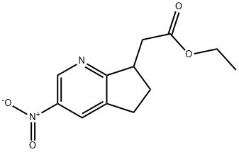 ethyl 2-(3-nitro-6,7-dihydro-5H-cyclopenta[b]pyridin-7-yl)acetate Struktur