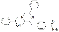 4-(3-(bis(beta-hydroxyphenethyl)amino)butyl)benzamide Struktur