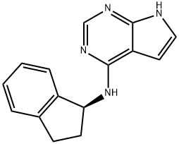 N-[(1S)-2,3-dihydro-1H-inden-1-yl]-1H-pyrrolo[2,3-d]pyriMidin-4-aMine Struktur