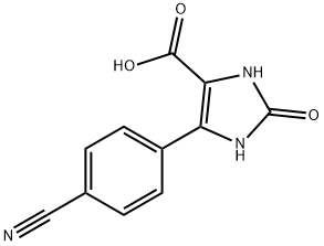 1,3-DIHYDRO-IMIDAZOL-2-ONE-5-(4-CYANO) PHENYL-4-CARBOXYLIC ACID Struktur