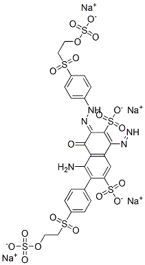 tetrasodium (3Z)-5-amino-4-oxo-6-[4-(2-sulfonatooxyethylsulfonyl)phenyl]diazenyl-3-[[4-(2-sulfonatooxyethylsulfonyl)phenyl]hydrazinylidene]naphthalene-2,7-disulfonate Struktur