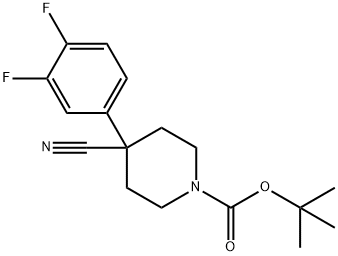 1-BOC-4-CYANO-4-(3,4-DIFLUOROPHENYL)-PIPERIDINE Struktur