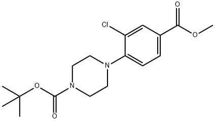 Methyl 4-(4-Boc-1-piperazinyl)-3-chlorobenzoate Struktur