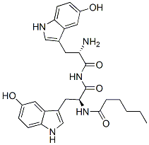 N-hexanoyl-5-hydroxytryptophyl-5-hydroxytryptophanamide Struktur