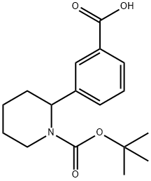 2-(3-Carboxy-phenyl)-piperidine-1-carboxylic acid tert-butyl ester Struktur