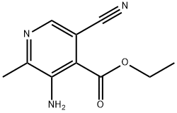 ethyl 3-amino-5-cyano-2-methylpyridine-4-carboxylate Struktur