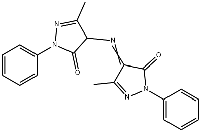 4-[(1,5-Dihydro-3-methyl-5-oxo-1-phenyl-4H-pyrazol-4-ylidene)amino]-2,4-dihydro-5-methyl-2-phenyl-3H-pyrazol-3-one Struktur