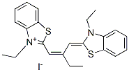 3-ethyl-2-[2-[(3-ethyl-3H-benzothiazol-2-ylidene)methyl]but-1-enyl]benzothiazolium iodide Struktur