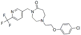 1-[2-(4-CHLOROPHENOXY)ETHYL]-4-([6-(TRIFLUOROMETHYL)PYRIDIN-3-YL]METHYL)-1,4-DIAZEPAN-5-ONE Struktur