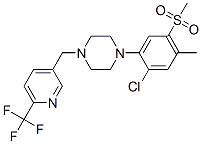 1-[2-CHLORO-4-METHYL-5-(METHYLSULFONYL)PHENYL]-4-([6-(TRIFLUOROMETHYL)PYRIDIN-3-YL]METHYL)PIPERAZINE Struktur