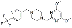 4,6-DIMETHOXY-2-[(4-([6-(TRIFLUOROMETHYL)PYRIDIN-3-YL]METHYL)PIPERAZIN-1-YL)METHYL]PYRIMIDINE Struktur