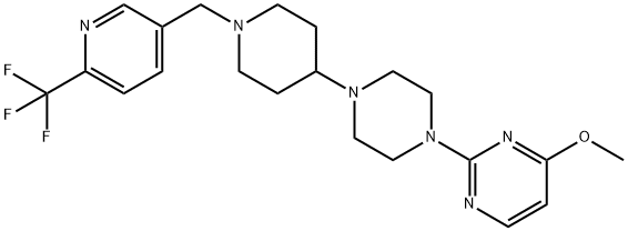 4-METHOXY-2-[4-(1-([6-(TRIFLUOROMETHYL)PYRIDIN-3-YL]METHYL)PIPERIDIN-4-YL)PIPERAZIN-1-YL]PYRIMIDINE Struktur