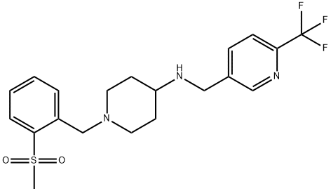 1-[2-(METHYLSULFONYL)BENZYL]-N-([6-(TRIFLUOROMETHYL)PYRIDIN-3-YL]METHYL)PIPERIDIN-4-AMINE Struktur