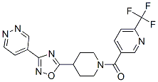 4-[5-(1-([6-(TRIFLUOROMETHYL)PYRIDIN-3-YL]CARBONYL)PIPERIDIN-4-YL)-1,2,4-OXADIAZOL-3-YL]PYRIDAZINE Struktur