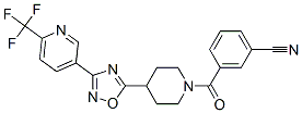 3-[(4-(3-[6-(TRIFLUOROMETHYL)PYRIDIN-3-YL]-1,2,4-OXADIAZOL-5-YL)PIPERIDIN-1-YL)CARBONYL]BENZONITRILE Struktur