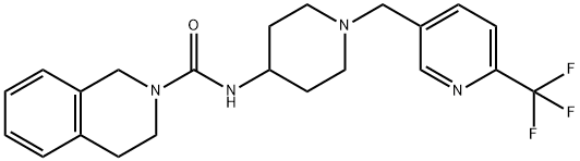 N-(1-([6-(TRIFLUOROMETHYL)PYRIDIN-3-YL]METHYL)PIPERIDIN-4-YL)-3,4-DIHYDROISOQUINOLINE-2(1H)-CARBOXAMIDE Struktur