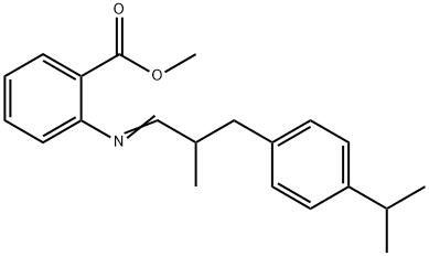 methyl 2-[[2-methyl-3-[4-(1-methylethyl)phenyl]propylidene]amino]benzoate  Struktur