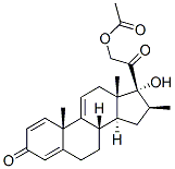 17,21-dihydroxy-16beta-methylpregna-1,4,9(11)-triene-3,20-dione 21-acetate Struktur