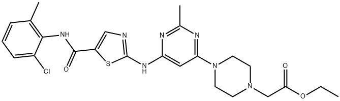 4-[6-[[5-[[(2-Chloro-6-Methylphenyl)aMino]carbonyl]-2-thiazolyl]aMino]-2-Methyl-4-pyriMidinyl]-1-piperazineacetic Acid Ethyl Ester Struktur