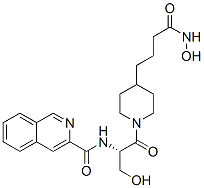 3-Isoquinolinecarboxamide,  N-[(1S)-2-[4-[4-(hydroxyamino)-4-oxobutyl]-1-piperidinyl]-1-(hydroxymethyl)-2-oxoethyl]- Struktur