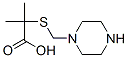 2-Methyl-2-[(1-piperazinylmethyl)thio]propionic acid Struktur