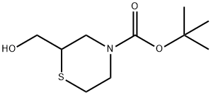 2-(hydroxymethyl)-4-Thiomorpholinecarboxylic acid 1,1-dimethylethyl ester Struktur