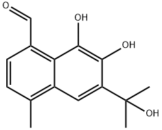 1-Naphthalenecarboxaldehyde,  7,8-dihydroxy-6-(1-hydroxy-1-methylethyl)-4-methyl- Struktur