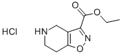 Isoxazolo[4,5-c]pyridine-3-carboxylic acid, 4,5,6,7-tetrahydro-, ethyl ester, monohydrochloride Struktur