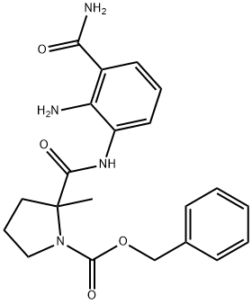 benzyl 2-(2-aMino-3-carbaMoylphenylcarbaMoyl)-2-Methylpyrrolidine-1-carboxylate Struktur