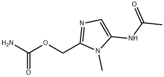 Acetamide, N-(2-(((aminocarbonyl)oxy)methyl)-1-methyl-1H-imidazol-5-yl )- Struktur