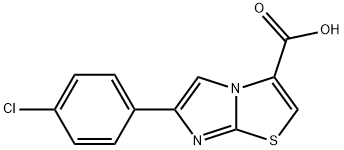 6-(4-chlorophenyl)imidazo[2,1-b][1,3]thiazole-3-carboxylic acid Struktur