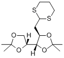 2-Deoxy-3,4:5,6-di-O-isopropylidene-D-arabino-hexosepropane-1,3-diyldithioacetal Struktur