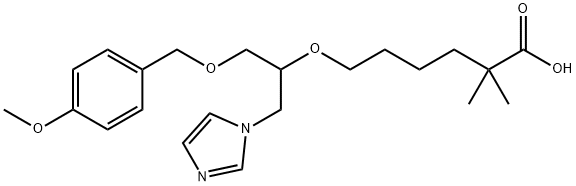 6-[2-(1H-Imidazol-1-yl)-1-[[(4-methoxyphenyl)methoxy]methyl]ethoxy]-2,2-dimethylhexanoic acid Struktur