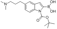 1H-Indole-1-carboxylic acid, 2-borono-5-[3-(dimethylamino)propyl]-, 1-(1,1-dimethylethyl) ester Struktur