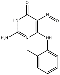 2-amino-6-[(2-methylphenyl)amino]-5-nitroso-1H-pyrimidin-4-one Struktur