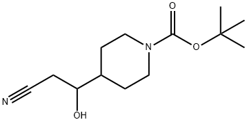 1-Boc-4-(2-cyano-1-hydroxyethyl)piperidine Struktur