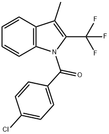 (4-Chlorophenyl)(3-methyl-2-(trifluoromethyl)-1H-indol-1-yl)methanone Struktur