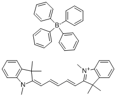 1,3,3-TRIMETHYL-2-[(1E,3E)-5-(1,3,3-TRIMETHYL-1,3-DIHYDRO-2H-INDOL-2-YLIDENE)-1,3-PENTADIENYL]-3H-INDOLIUM TETRAPHENYLBORATE Struktur