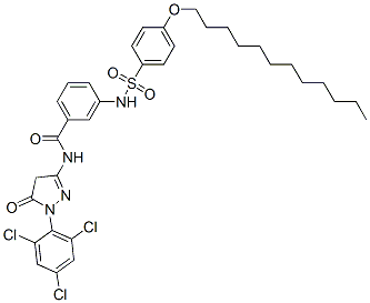 N-[4,5-Dihydro-5-oxo-1-(2,4,6-trichlorophenyl)-1H-pyrazole-3-yl]-3-[[[4-(dodecyloxy)phenyl]sulfonyl]amino]-benzamide Struktur