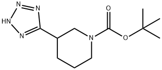 3-(1H-Tetrazol-5-yl)-1-piperidinecarboxylic acid  1,1<br>-dimethylethyl ester Struktur