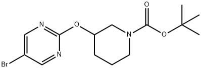 3-(5-BROMOPYRIMIDIN-2-YLOXY)PIPERIDINE-1-CARBOXYLIC ACID TERT-BUTYL ESTER Struktur