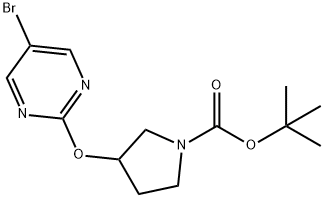 3-(5-BROMOPYRIMIDIN-2-YLOXY)PYRROLIDINE-1-CARBOXYLIC ACID TERT-BUTYL ESTER Struktur