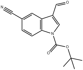 1-Boc-5-cyano-3-formylindole Struktur