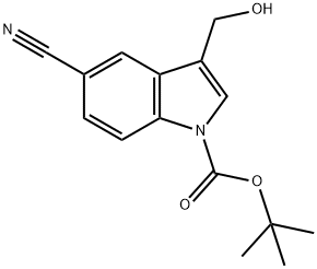 1-Boc-5-cyano-3-hydroxymethylindole Struktur